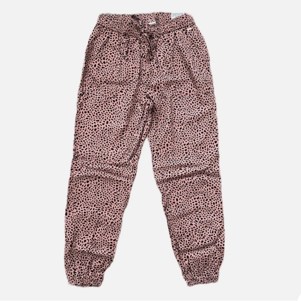 Victoria Secret PINK Easy Jogger Pink Leopard lightweight pants small NWT